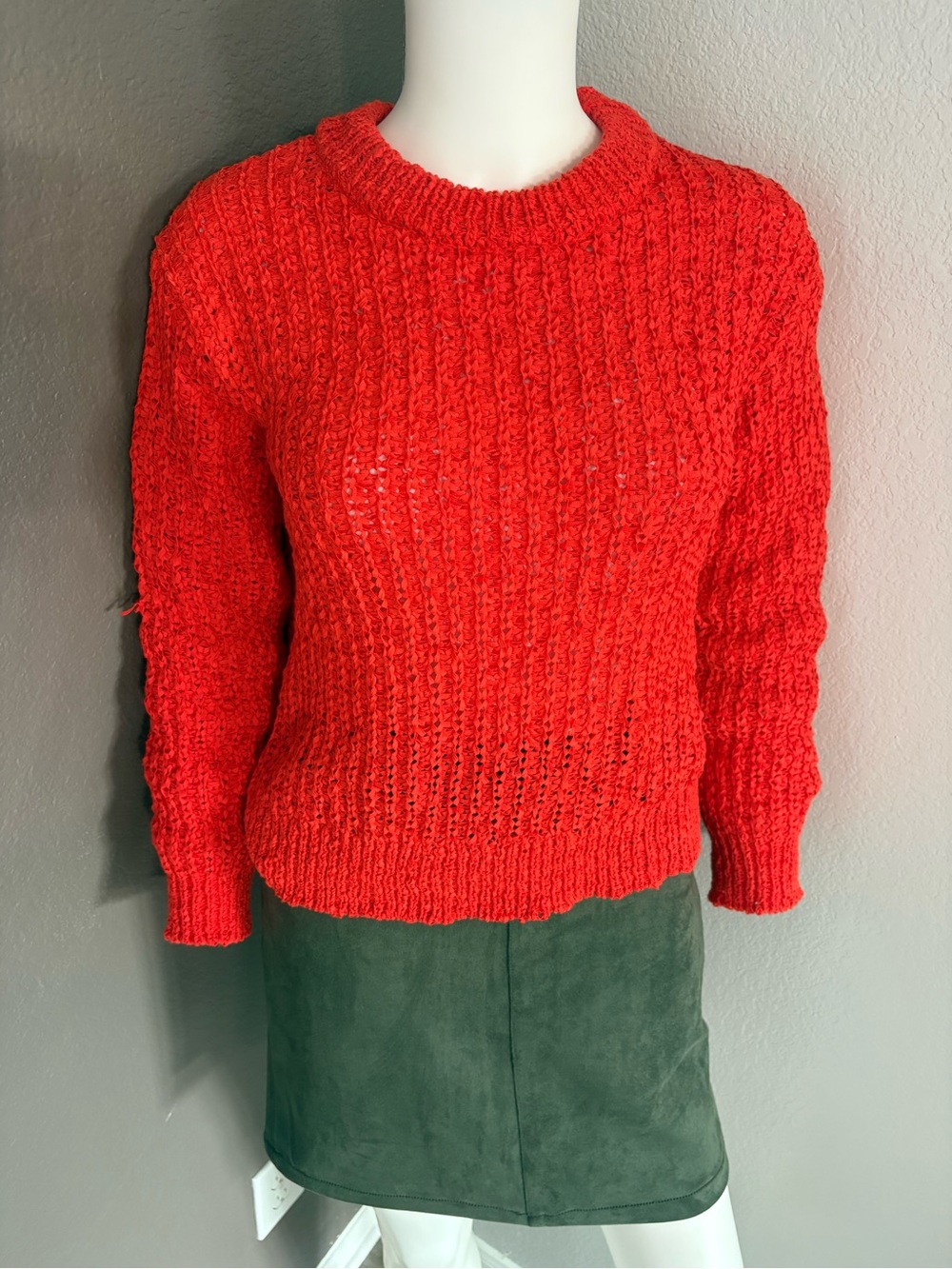 A New Day Textured Knit Sweater • Red • Size S